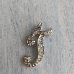 INITIAL "T" RHINESTONE PENDANT CHARM